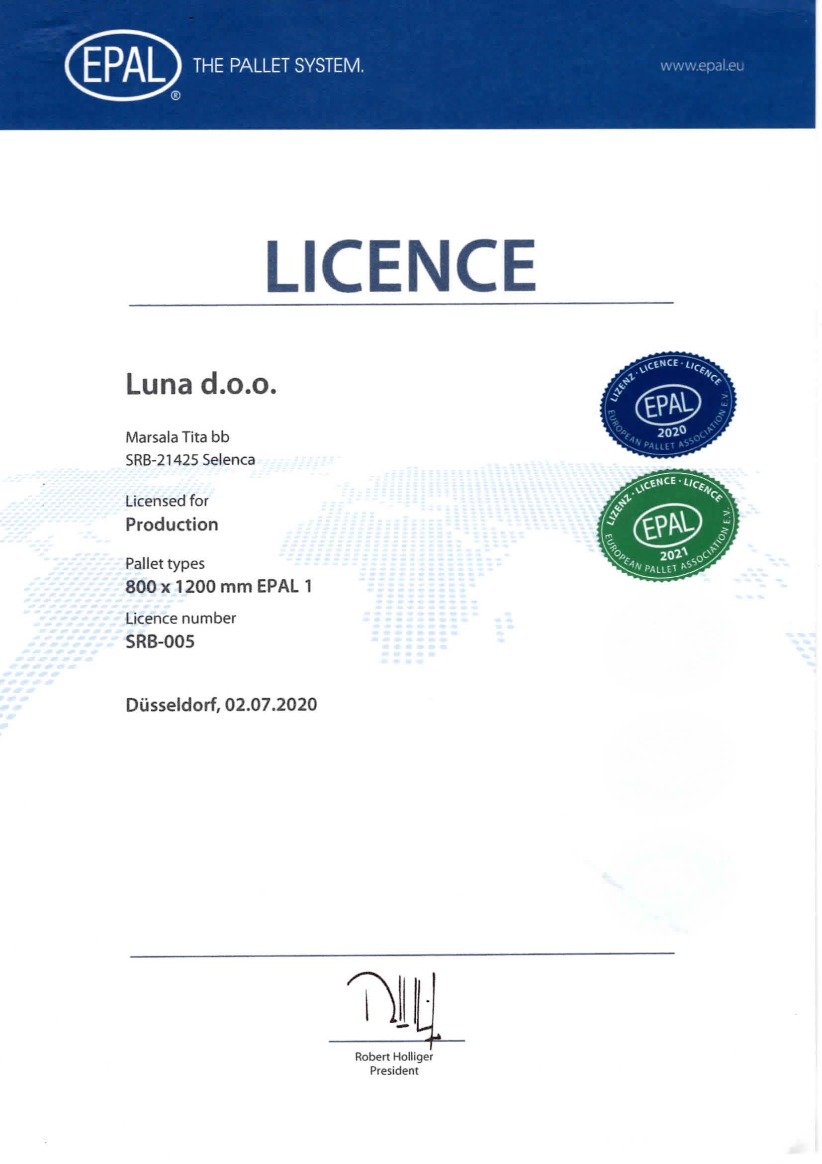 Luna d.o.o. license